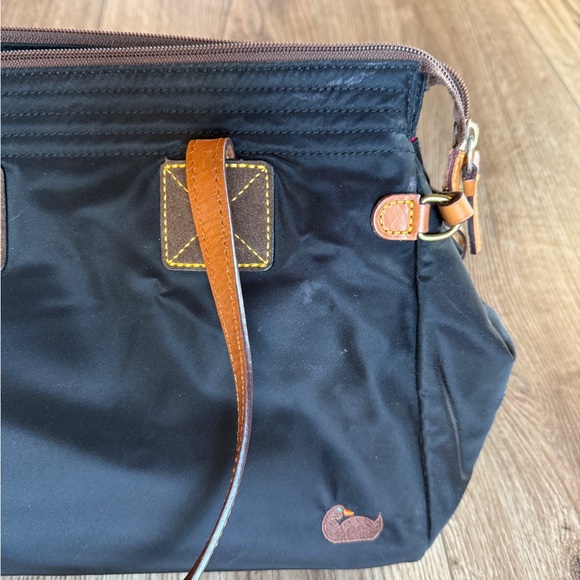 Dooney & Bourke Black with Brown Leather Trim Nylon shoulder tote bag - Picture 8 of 16
